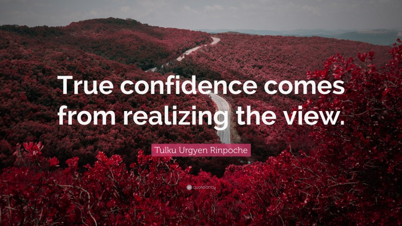 Tulku Urgyen Rinpoche Quote: “True confidence comes from realizing the view.”