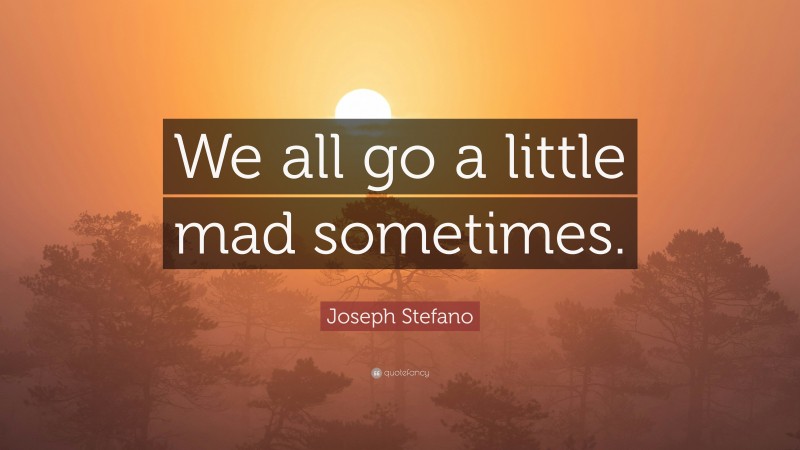 Joseph Stefano Quote: “We all go a little mad sometimes.”
