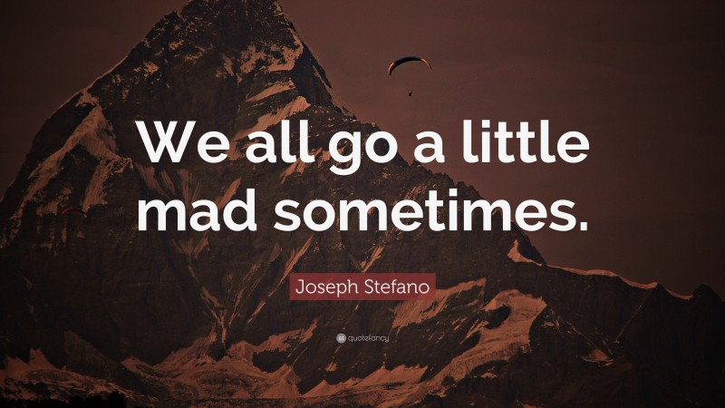 Joseph Stefano Quote: “We all go a little mad sometimes.”