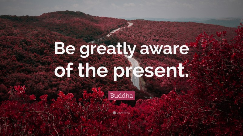 Buddha Quote: “Be greatly aware of the present.”