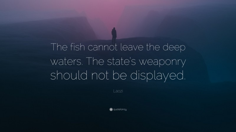 Laozi Quote: “The fish cannot leave the deep waters. The state’s weaponry should not be displayed.”