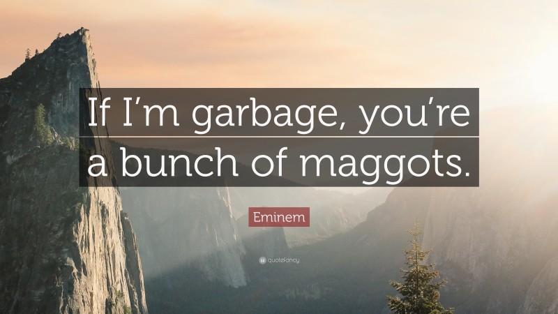 Eminem Quote: “If I’m garbage, you’re a bunch of maggots.”