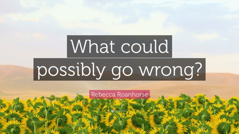 Rebecca Roanhorse Quote: “What could possibly go wrong?”