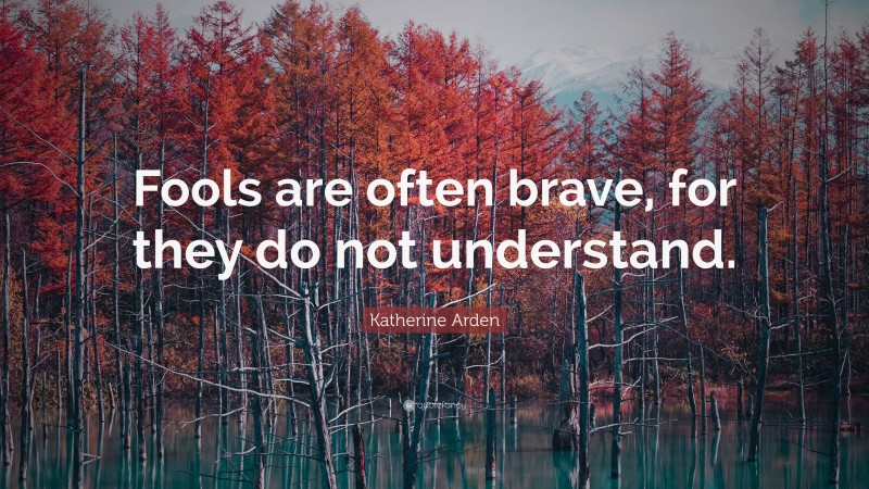 Katherine Arden Quote: “Fools are often brave, for they do not understand.”