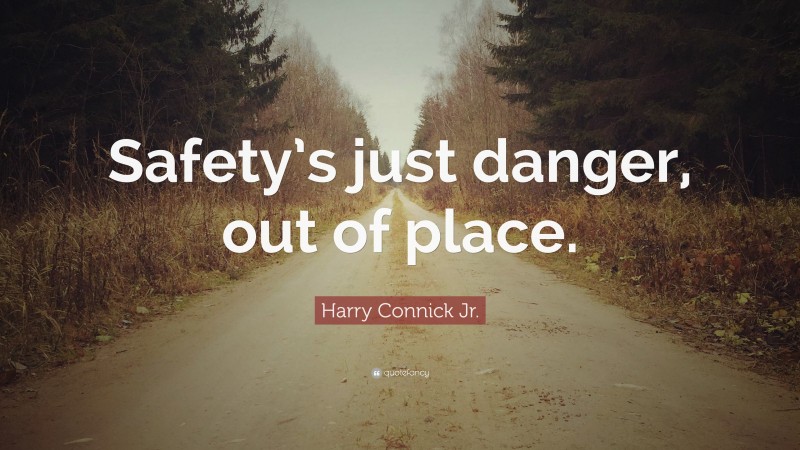 Harry Connick Jr. Quote: “Safety’s just danger, out of place.”