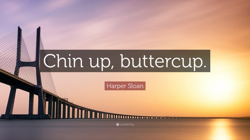 Harper Sloan Quote: “Chin up, buttercup.”