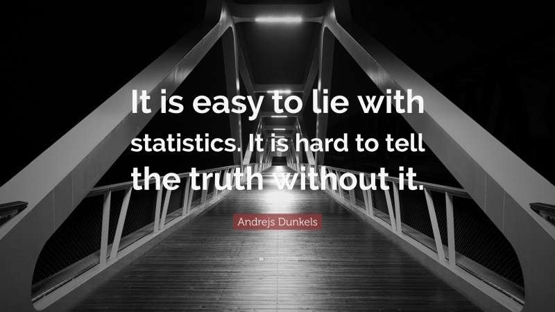 Andrejs Dunkels Quote: “It is easy to lie with statistics. It is hard to tell the truth without it.”
