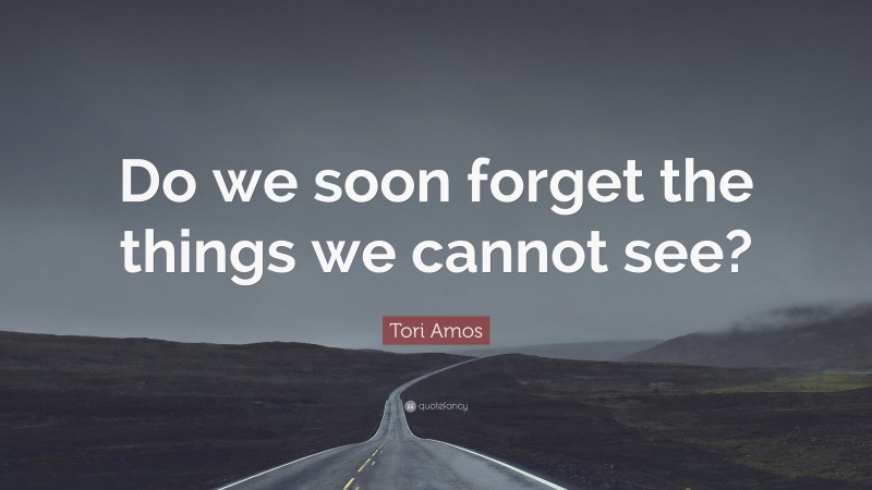 Tori Amos Quote: “Do we soon forget the things we cannot see?”
