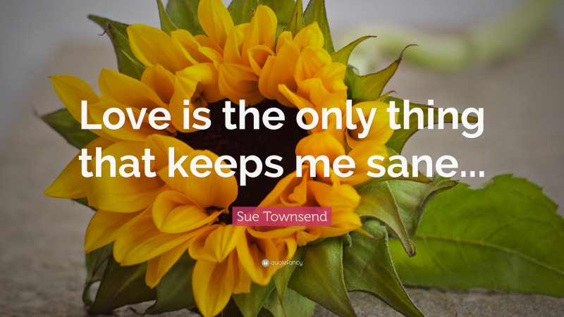 Sue Townsend Quote: “Love is the only thing that keeps me sane...”