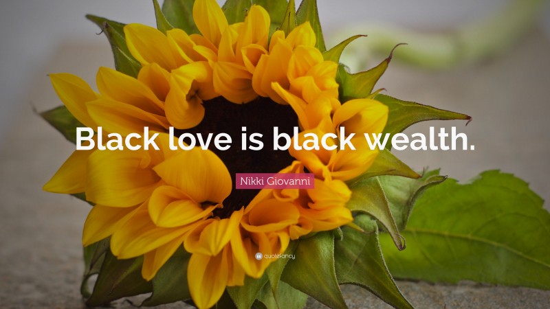 Nikki Giovanni Quote: “Black love is black wealth.”