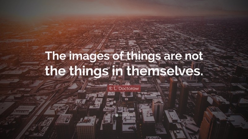 E. L. Doctorow Quote: “The images of things are not the things in themselves.”