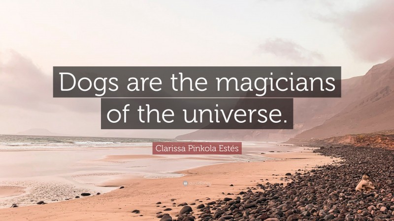 Clarissa Pinkola Estés Quote: “Dogs are the magicians of the universe.”