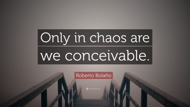 Roberto Bolaño Quote: “Only in chaos are we conceivable.”
