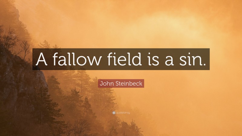 John Steinbeck Quote: “A fallow field is a sin.”