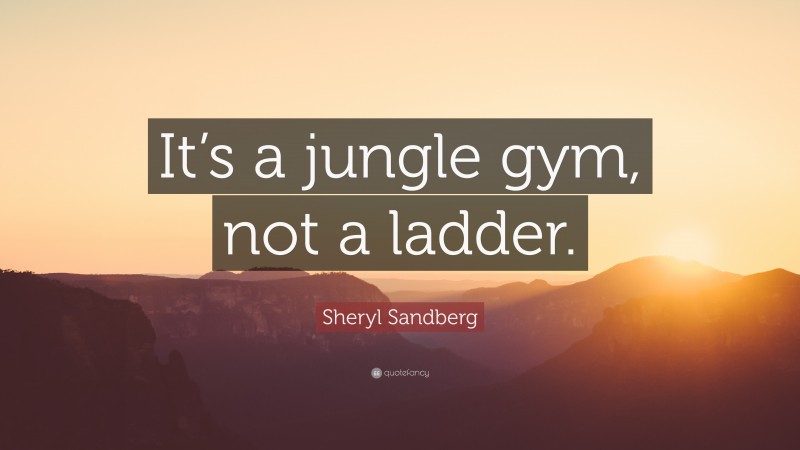Sheryl Sandberg Quote: “It’s a jungle gym, not a ladder.”