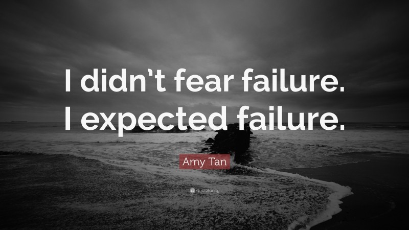 Amy Tan Quote: “I didn’t fear failure. I expected failure.”