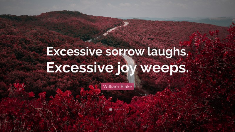 William Blake Quote: “Excessive sorrow laughs. Excessive joy weeps.”