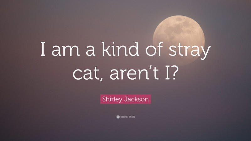 Shirley Jackson Quote: “I am a kind of stray cat, aren’t I?”
