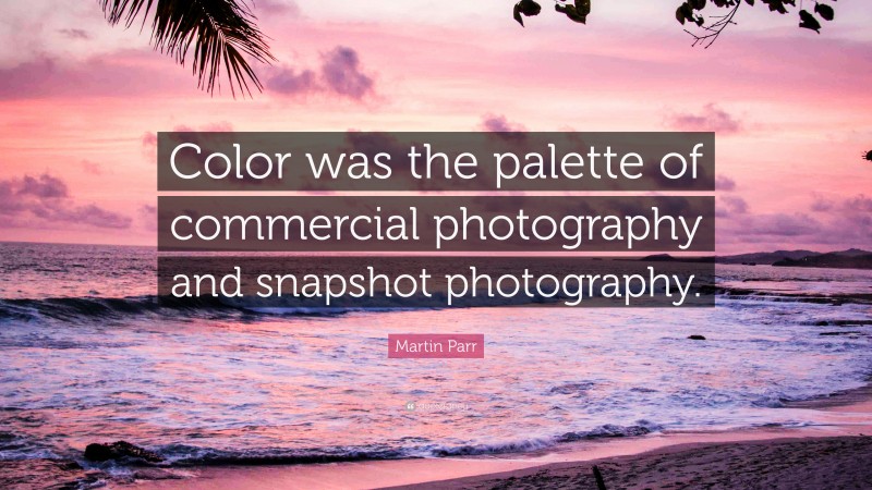 Martin Parr Quote: “Color was the palette of commercial photography and snapshot photography.”