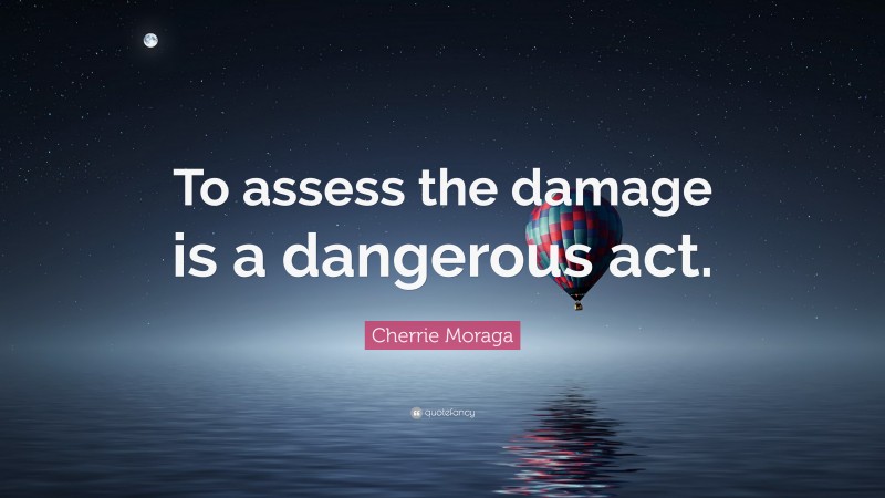 Cherrie Moraga Quote: “To assess the damage is a dangerous act.”