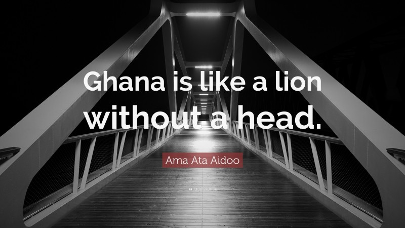 Ama Ata Aidoo Quote: “Ghana is like a lion without a head.”