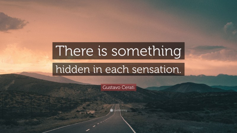 Gustavo Cerati Quote: “There is something hidden in each sensation.”
