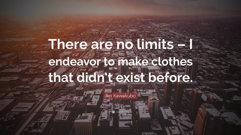 Rei Kawakubo Quote: “There are no limits – I endeavor to make clothes that didn’t exist before.”