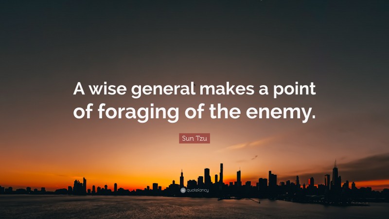 Sun Tzu Quote: “A wise general makes a point of foraging of the enemy.”