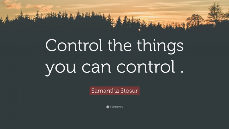 Samantha Stosur Quote: “Control the things you can control .”