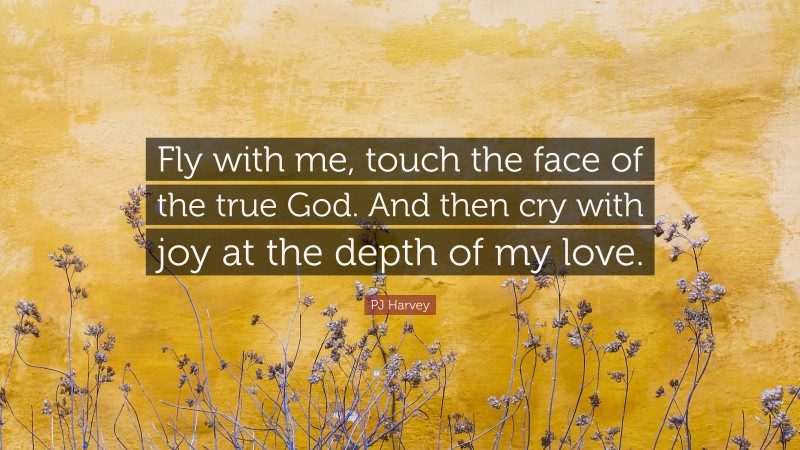 PJ Harvey Quote: “Fly with me, touch the face of the true God. And then cry with joy at the depth of my love.”