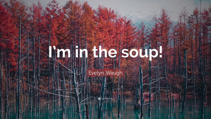 Evelyn Waugh Quote: “I’m in the soup!”