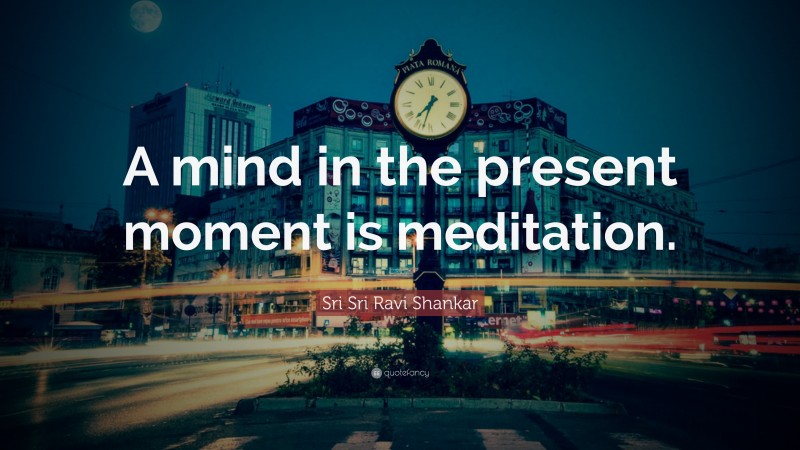 Sri Sri Ravi Shankar Quote: “A mind in the present moment is meditation.”