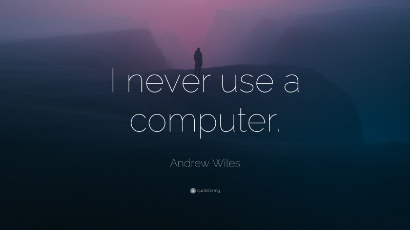 Andrew Wiles Quote: “I never use a computer.”