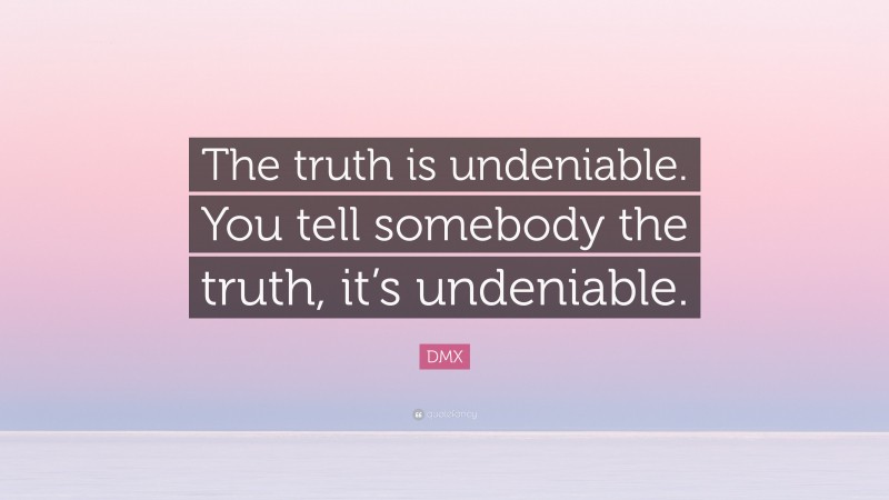 DMX Quote: “The truth is undeniable. You tell somebody the truth, it’s undeniable.”