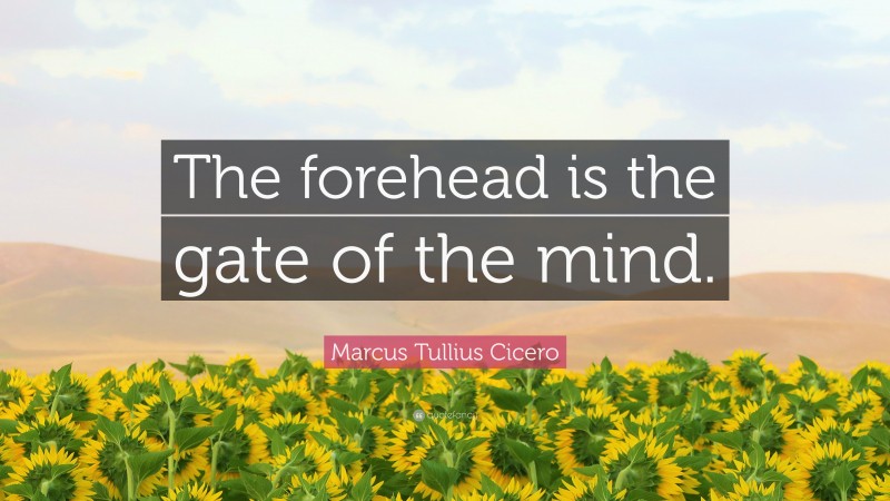 Marcus Tullius Cicero Quote: “The forehead is the gate of the mind.”