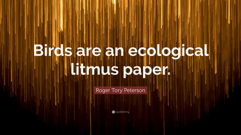 Roger Tory Peterson Quote: “Birds are an ecological litmus paper.”