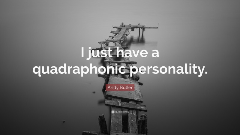Andy Butler Quote: “I just have a quadraphonic personality.”