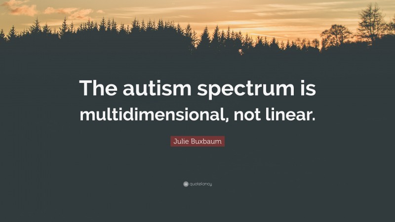 Julie Buxbaum Quote: “The autism spectrum is multidimensional, not linear.”
