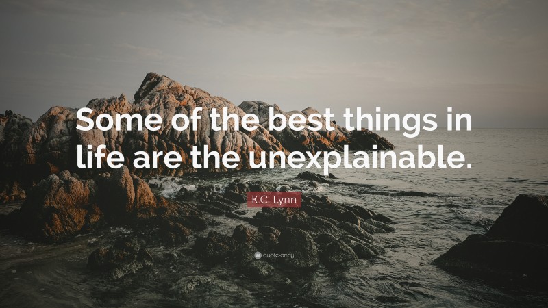 K.C. Lynn Quote: “Some of the best things in life are the unexplainable.”