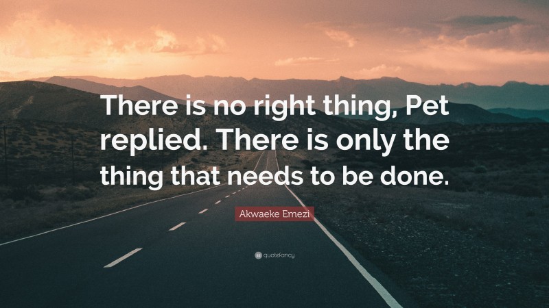 Akwaeke Emezi Quote: “There is no right thing, Pet replied. There is only the thing that needs to be done.”