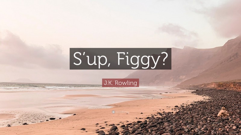 J.K. Rowling Quote: “S’up, Figgy?”