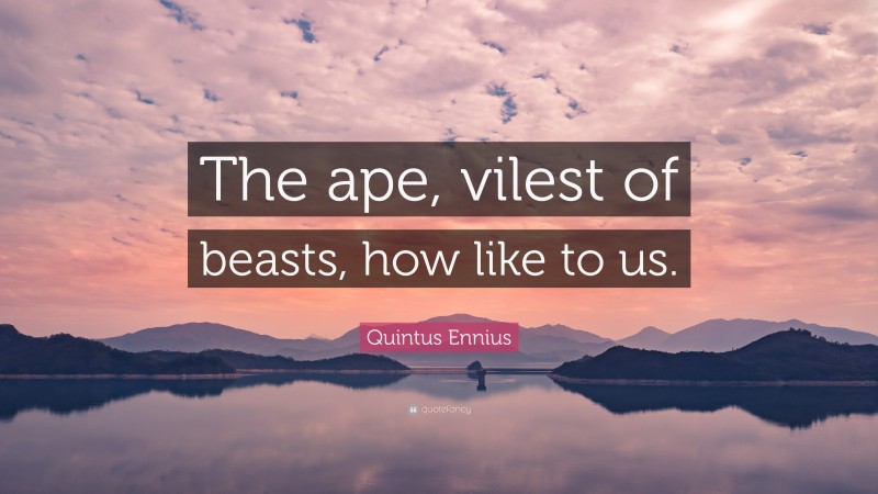 Quintus Ennius Quote: “The ape, vilest of beasts, how like to us.”
