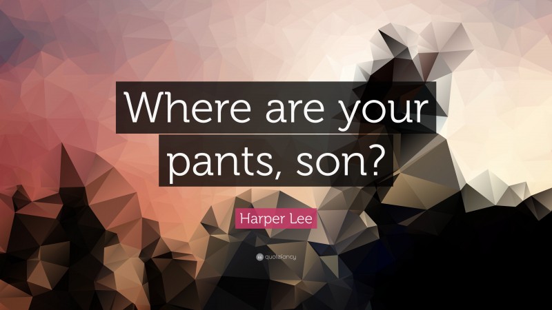 Harper Lee Quote: “Where are your pants, son?”