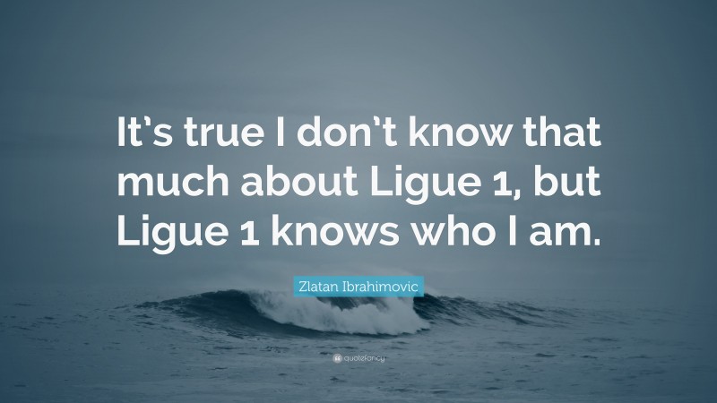 Zlatan Ibrahimovic Quote: “It’s true I don’t know that much about Ligue 1, but Ligue 1 knows who I am.”