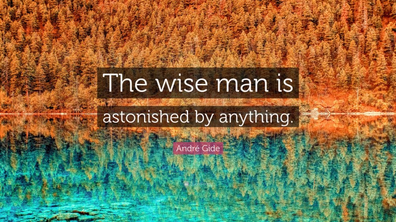 André Gide Quote: “The wise man is astonished by anything.”