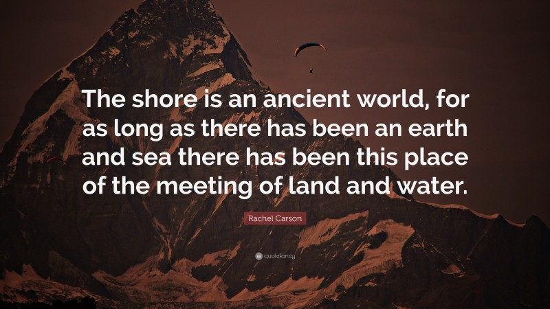 Rachel Carson Quote: “The shore is an ancient world, for as long as there has been an earth and sea there has been this place of the meeting of land and water.”