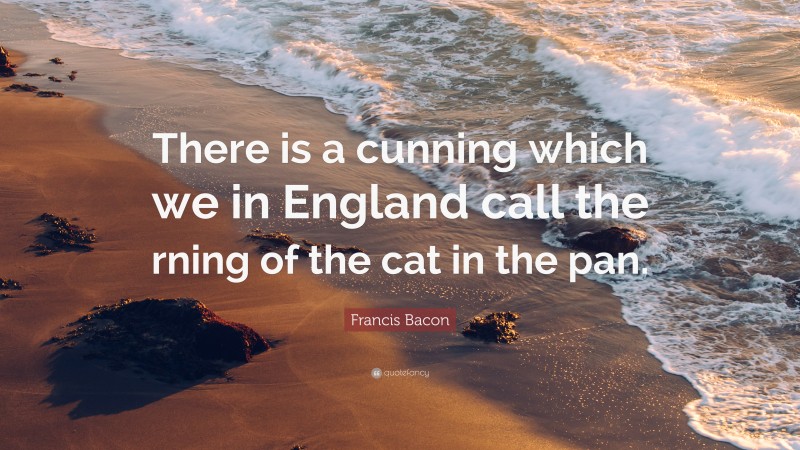 Francis Bacon Quote: “There is a cunning which we in England call the rning of the cat in the pan.”