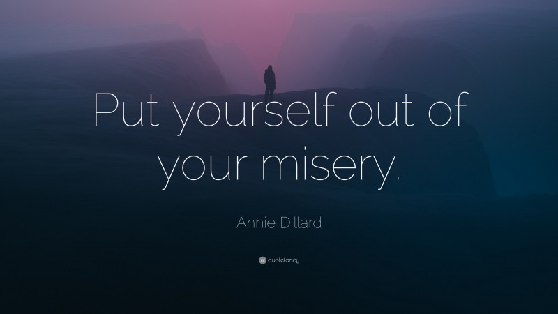 Annie Dillard Quote: “Put yourself out of your misery.”