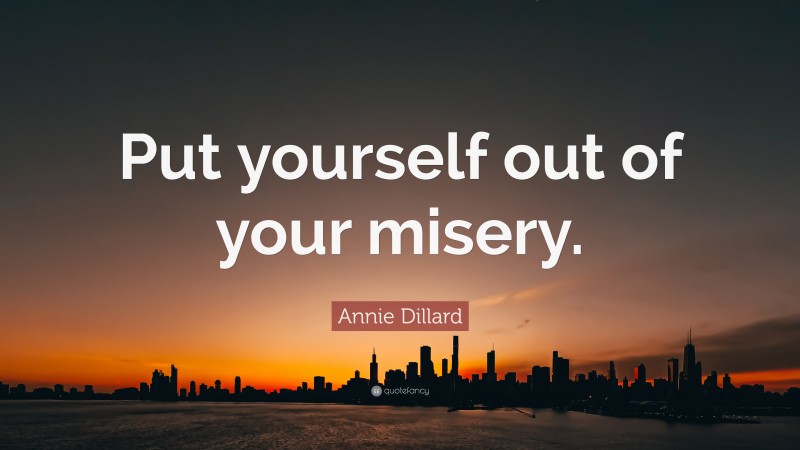 Annie Dillard Quote: “Put yourself out of your misery.”