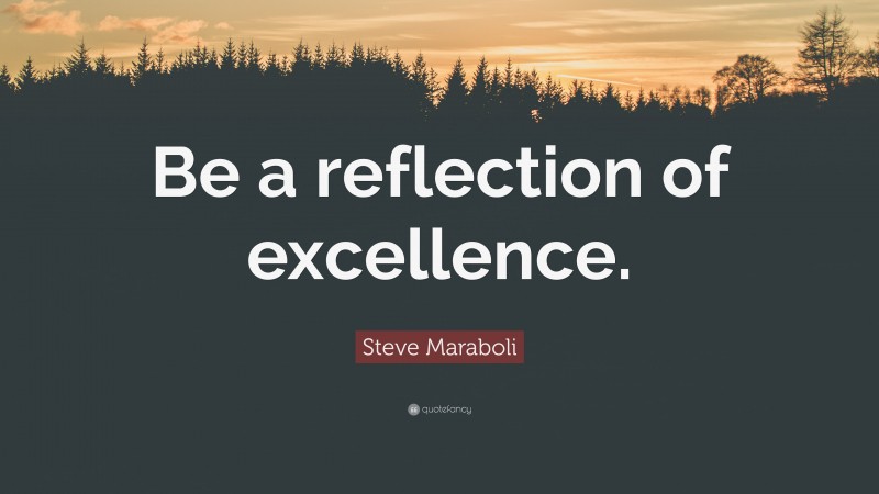 Steve Maraboli Quote: “Be a reflection of excellence.”
